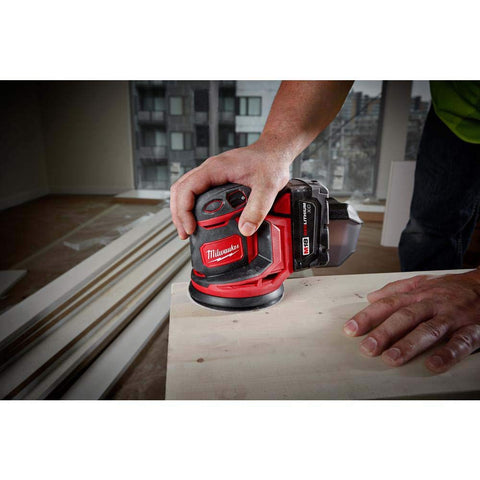 Milwaukee 2648-20 variable speed dial in action for finishes