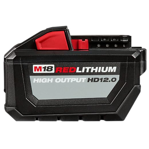 Milwaukee M18 HD12.0 side view emphasizes compact profile for balance.