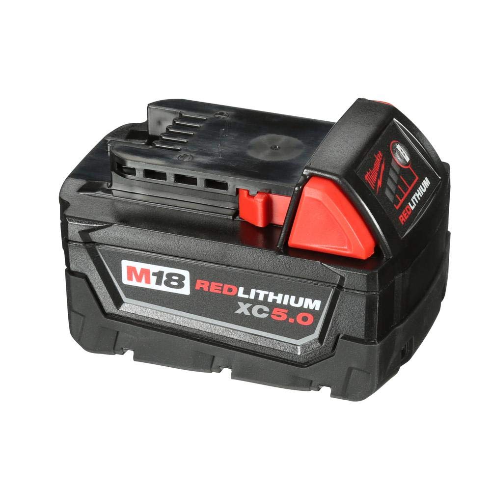 Milwaukee M18 XC 5.0 battery pack all-weather design in action.