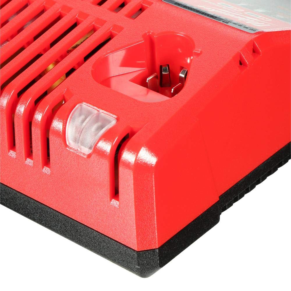 Milwaukee M18 XC 5.0 battery pack shown in use with tools.
