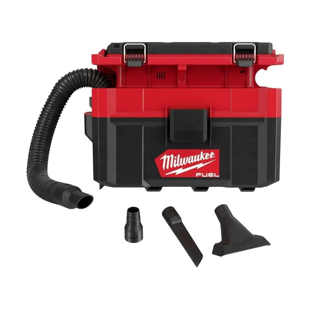 The Milwaukee M18FPOVCL front view highlights portability for quick cleanup in tight spaces.