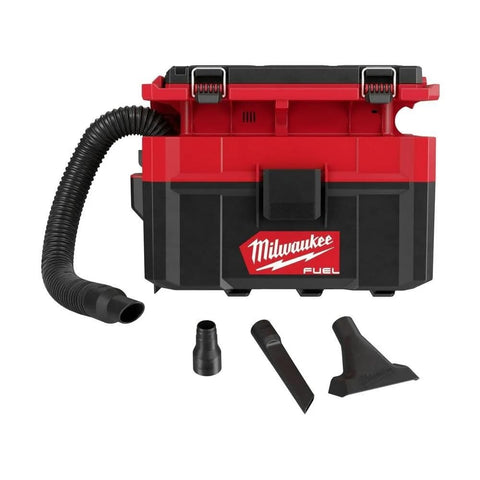 The Milwaukee M18FPOVCL front view highlights portability for quick cleanup in tight spaces.