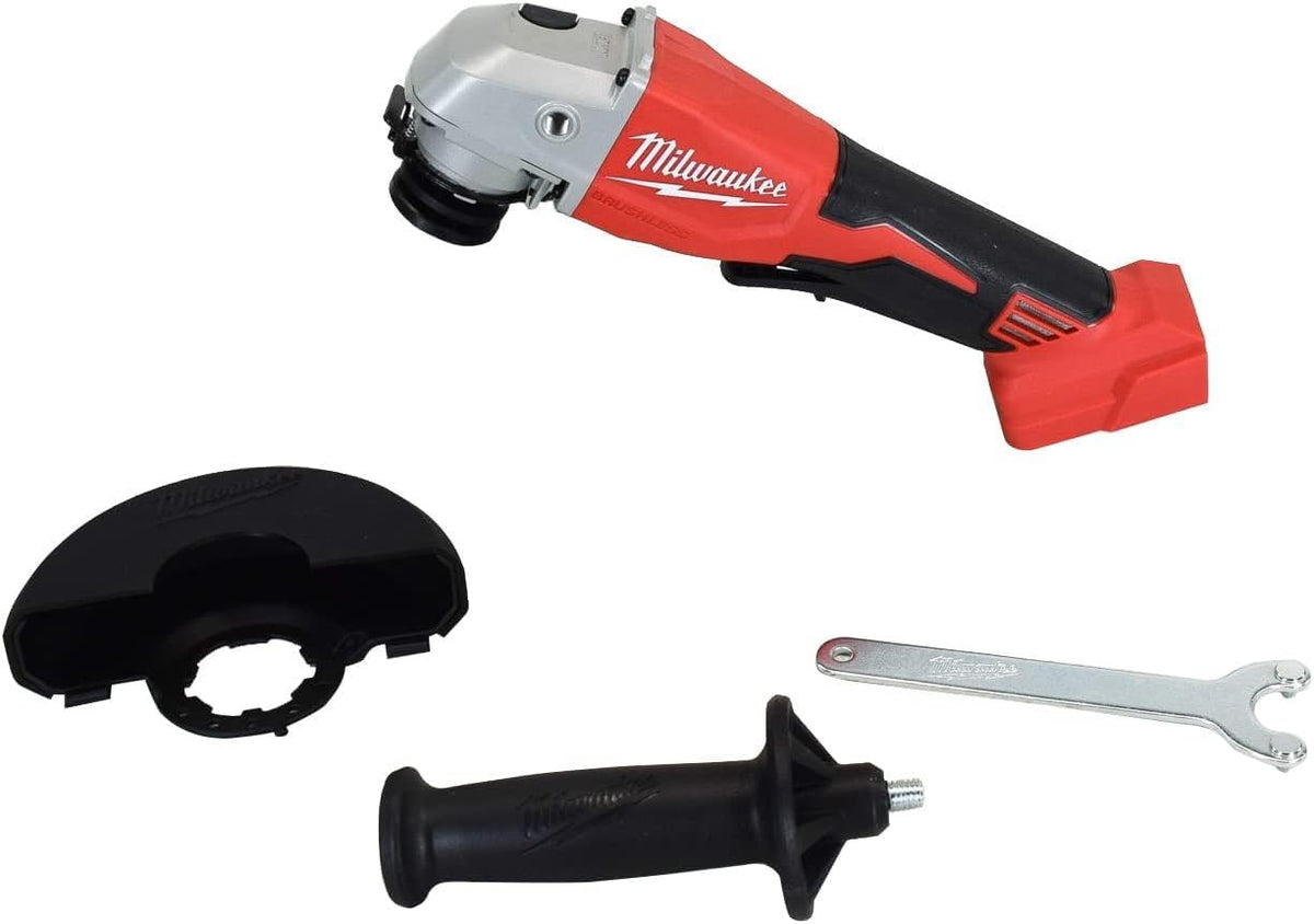 Milwaukee M18TRADE brushless grinder in use for fast metal cutting on the job.