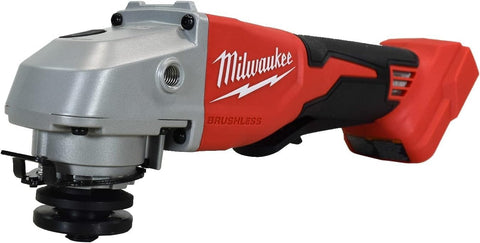 Milwaukee M18TRADE paddle-switch close-up highlighting one-handed control during tasks.