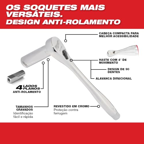 Milwaukee MLW48-22-9004 SAE sockets for standard fasteners in the set.