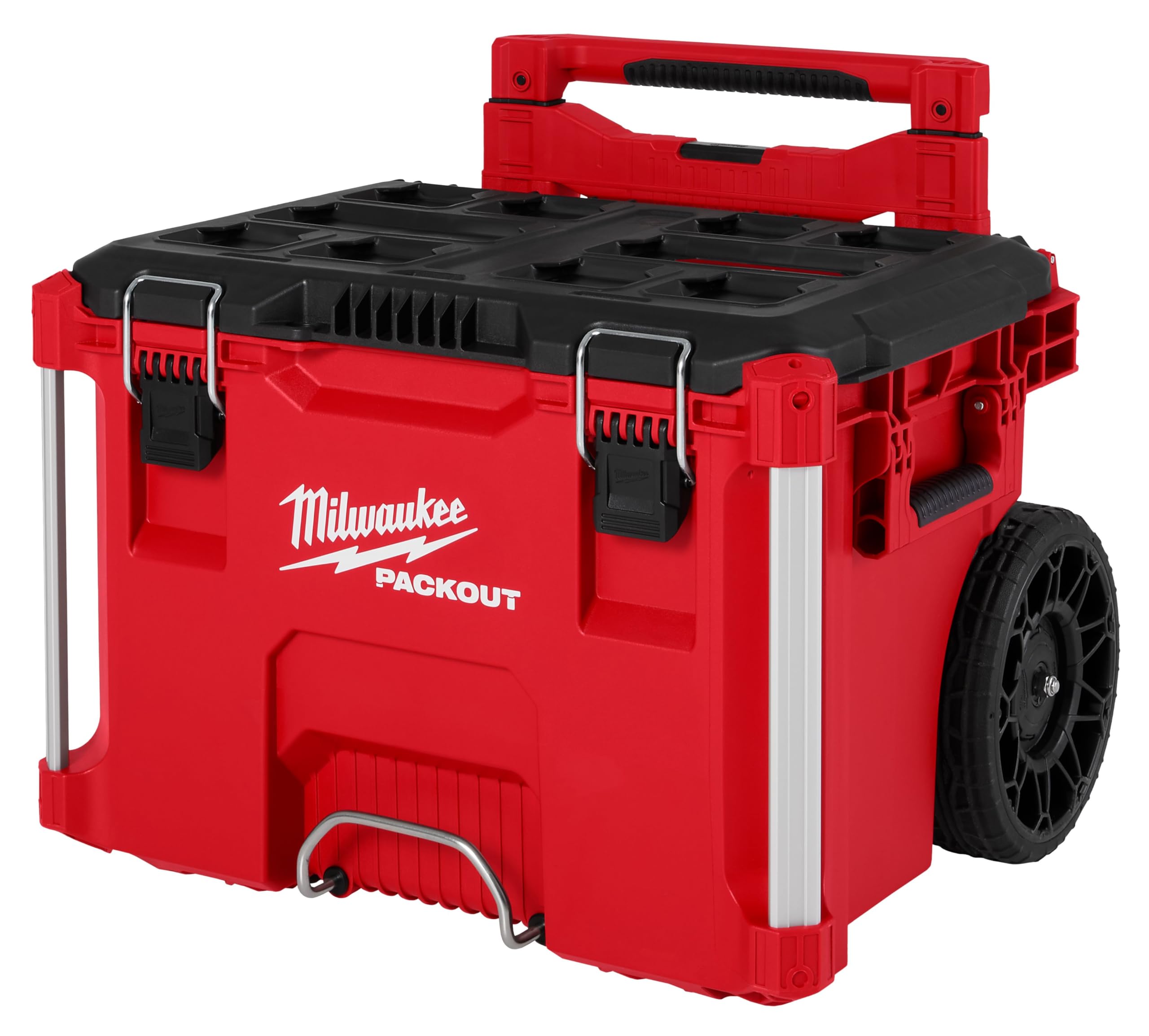 Milwaukee Packout 10 compact portable tool box with wheels enables easy mobility on uneven job site terrain