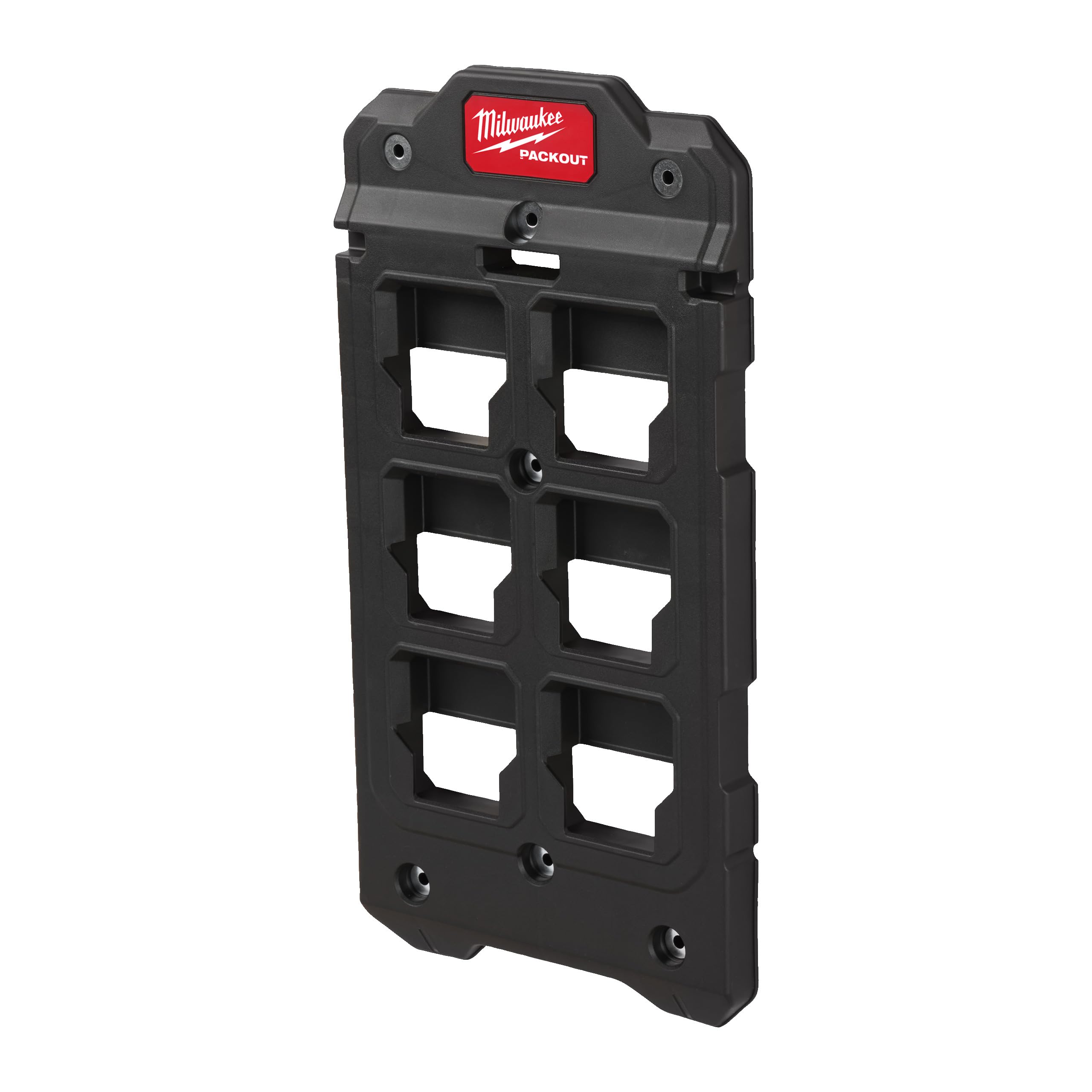 Milwaukee Packout compact mounting plate installation demonstrates a secure, organized setup for tools.