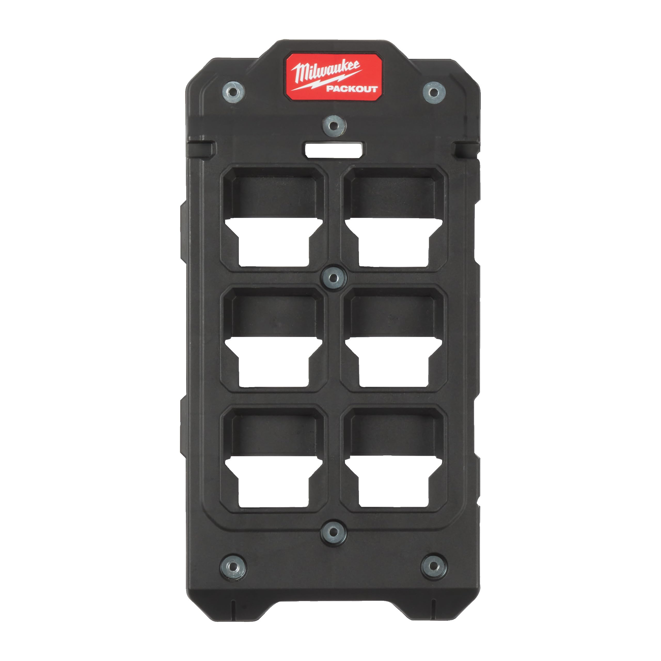Milwaukee Packout compact mounting plate on Packout system enables quick access to essential gear.