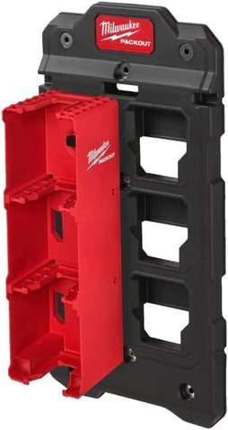 Milwaukee PACKOUT M18 battery holder installed on PACKOUT for quick-access storage
