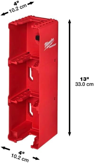 Milwaukee PACKOUT M18 battery holder open compartment view for easy insertion