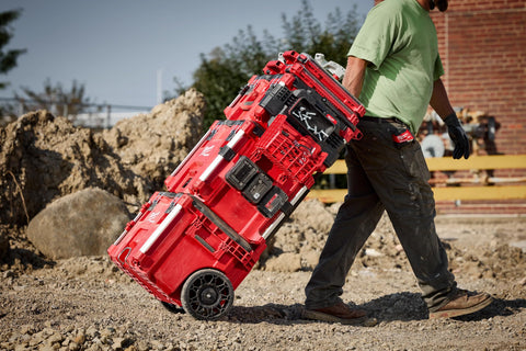 Milwaukee Packout nine-inch off-road wheels grip rough terrain for easier movement