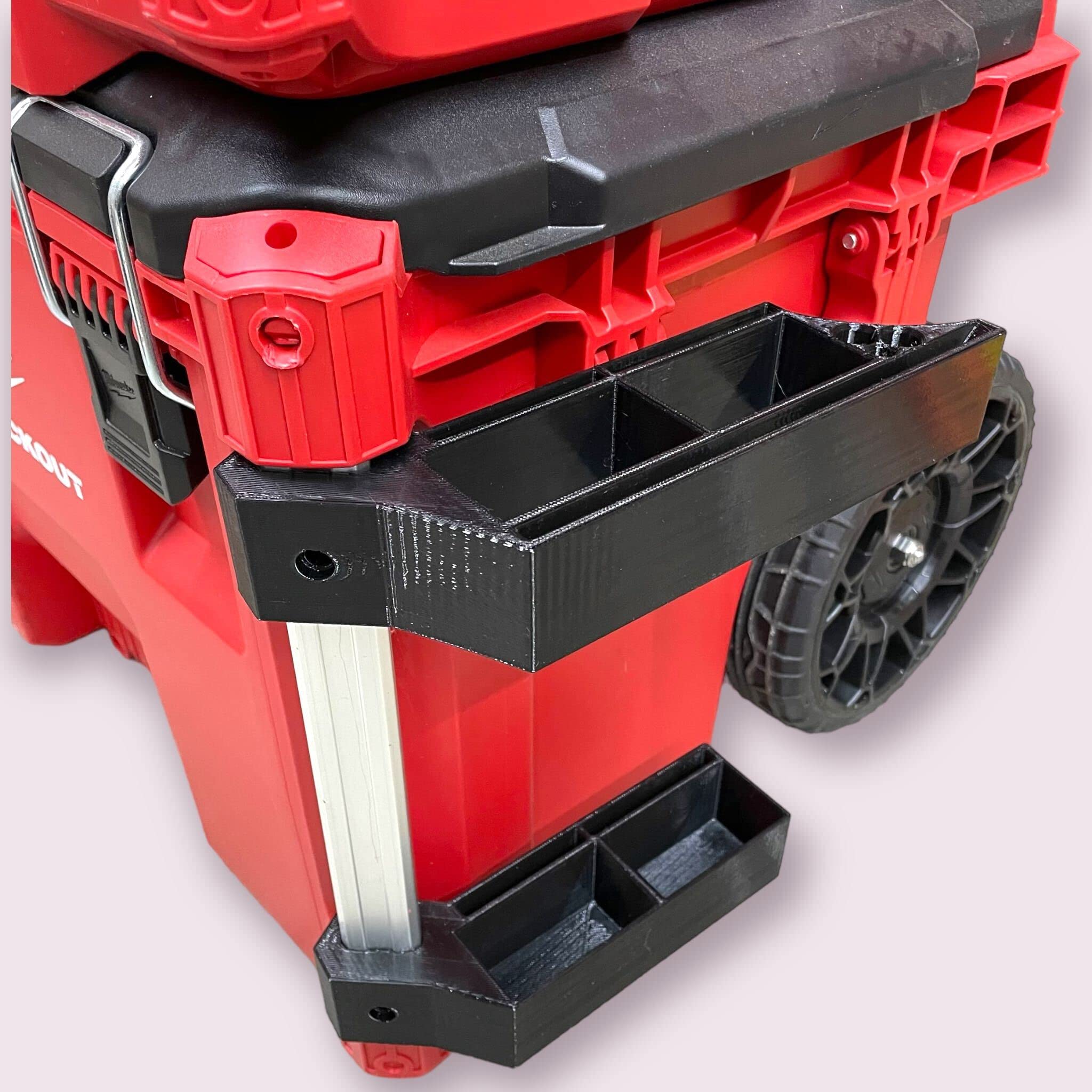 Milwaukee Packout square edge holder right slot keeps rulers accessible