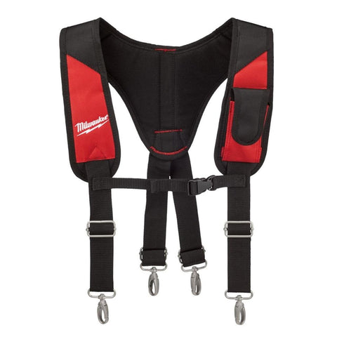 Milwaukee padded rig 48-22-8145 provides secure tool transport and easy on-site handling.