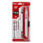 Milwaukee Recip Saw Blade Set, 6-inch blade with 5 TPI, tough nail-embedded wood cuts.