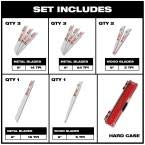 Milwaukee Recip Saw Blade Set, 9-inch blade with 24 TPI, great for metal and plastic tasks.