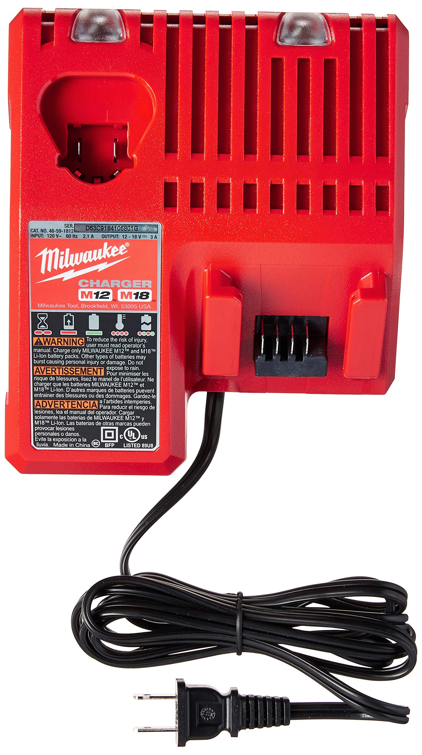 Milwaukee Redlithium fuel gauge displays remaining runtime on the battery