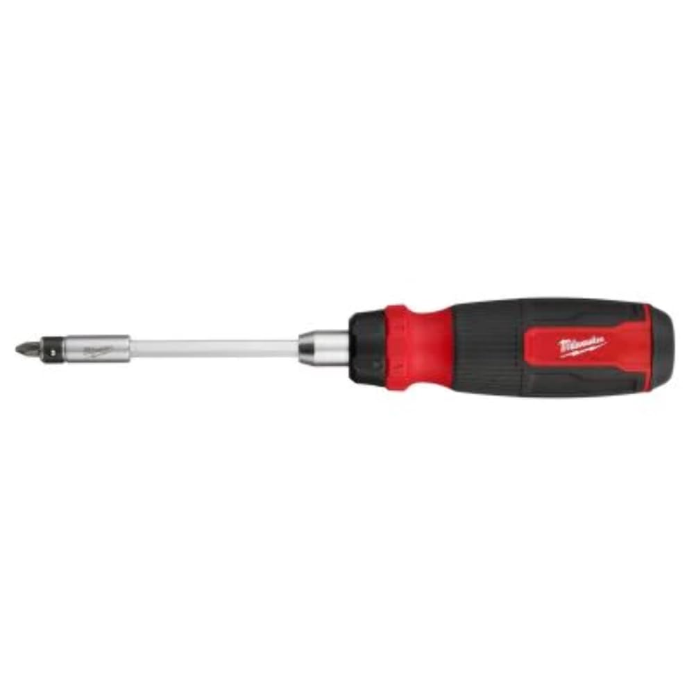 Milwaukee M-BIT RCHT 27-in-1 screwdriver with compact handle for quick home repairs.