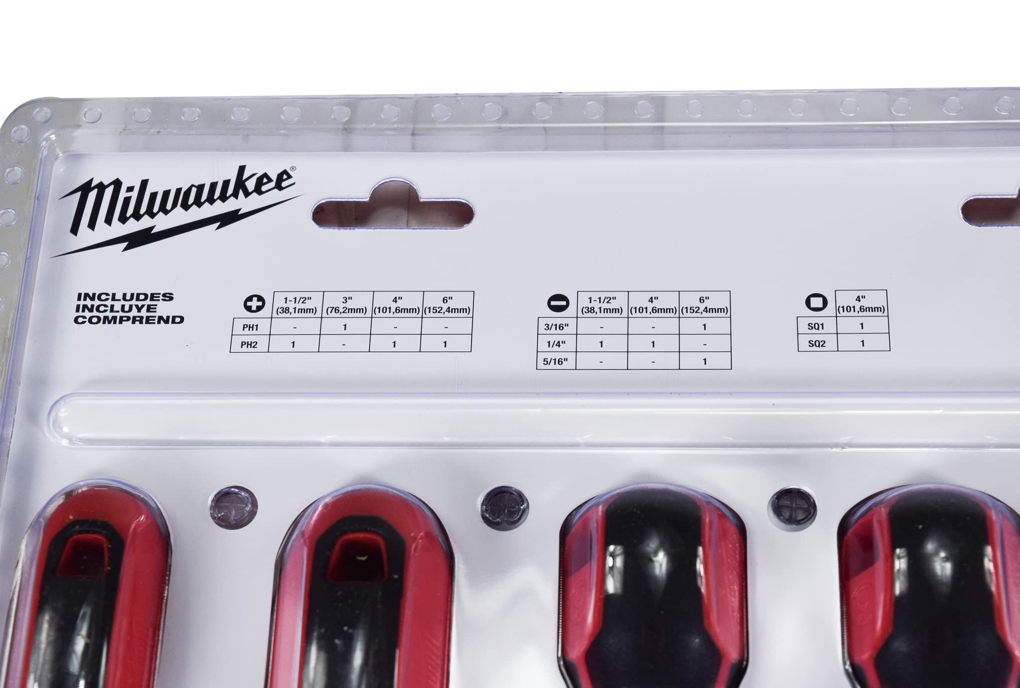 Milwaukee includes Phillips, slotted, and square drive variants