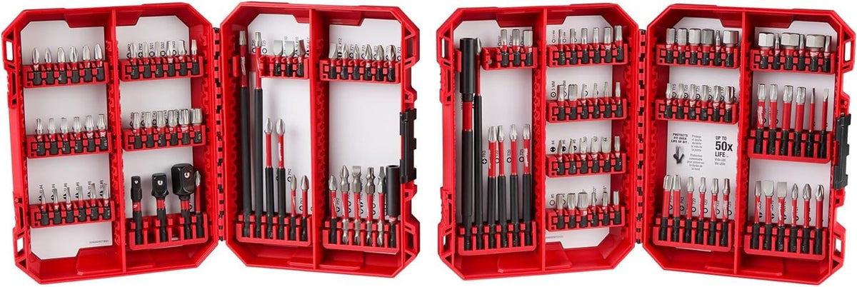 Milwaukee SHOCKWAVE 124pc driver bit set with PACKOUT compatible case for organized storage