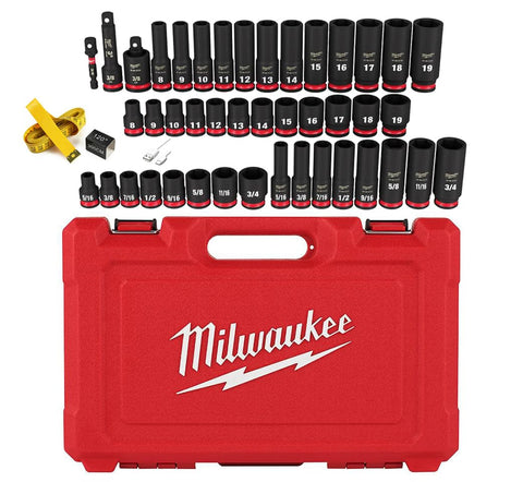 Milwaukee Shockwave 43pc case keeps sockets organized and protected.