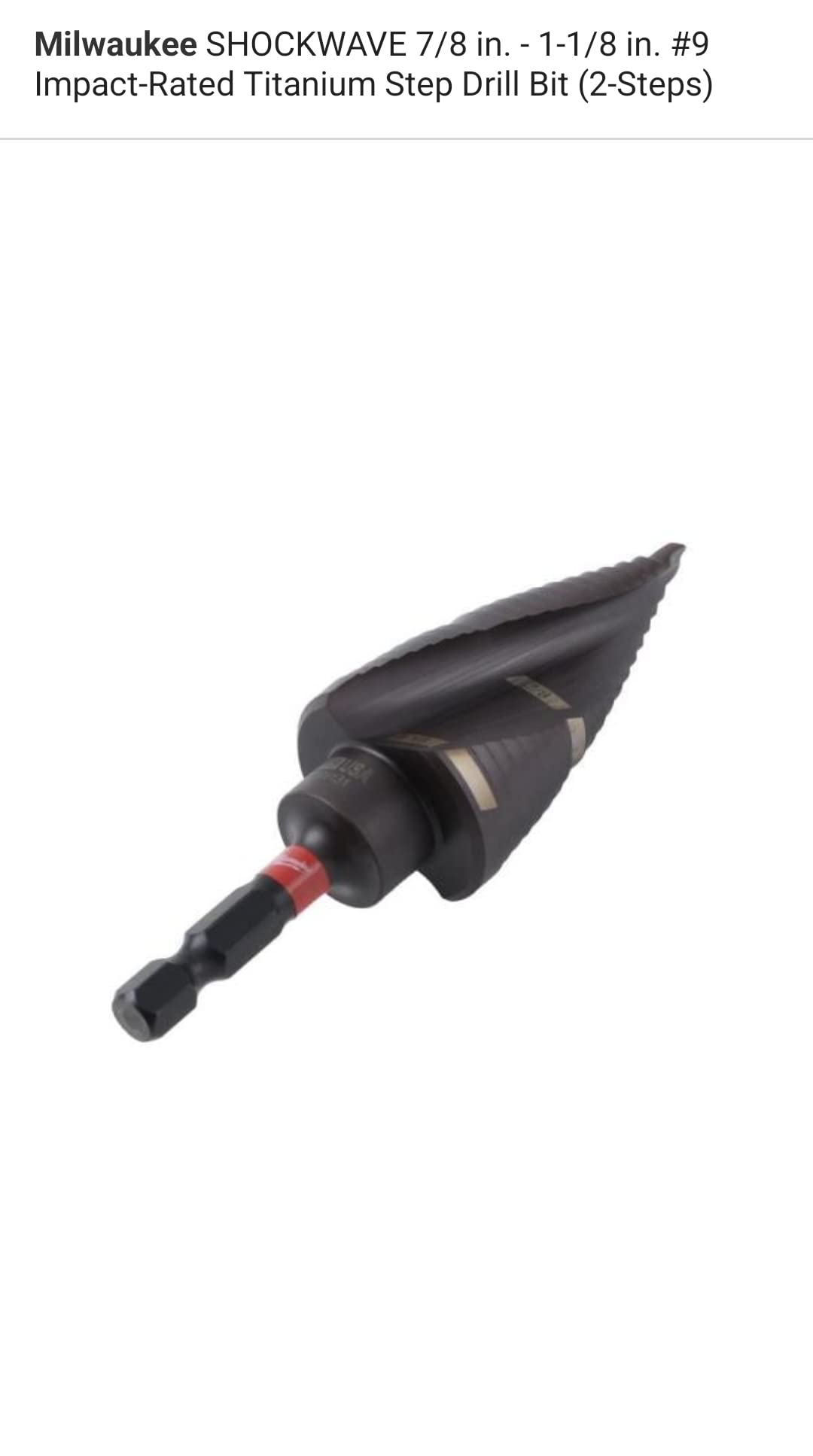 MILWAUKEE SHOCKWAVE 48-89-9249 diameter gradations visible for precise sizing
