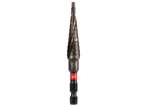 Milwaukee SHOCKWAVE dual spiral flute reduces clogging and speeds drilling.