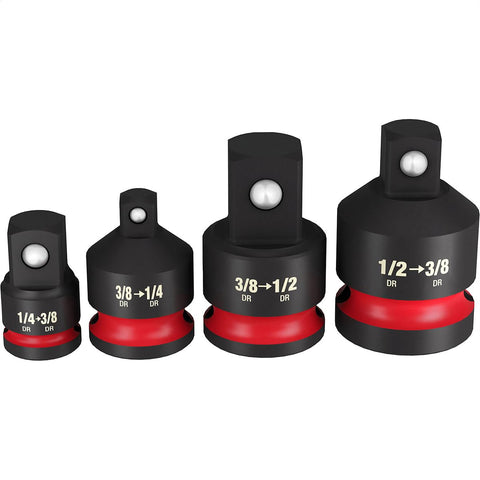 Milwaukee Shockwave IMP Duty adapter enabling 1/4-to-1/2-inch drive versatility.
