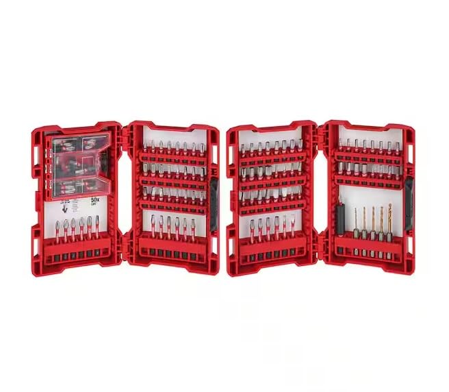 Milwaukee Shockwave 120-piece impact bit set for drill and impact drivers, enhanced durability