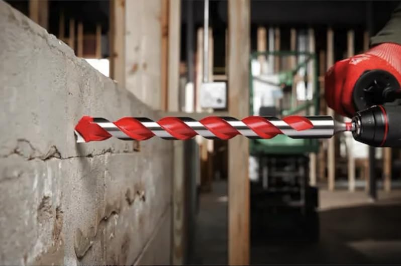 Milwaukee Shockwave less-walking helps maintain drill alignment in masonry tasks.