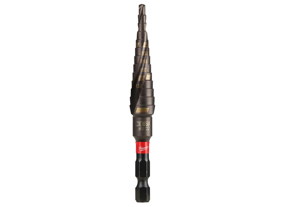 Milwaukee SHOCKWAVE TiAlN coating enhances durability during drilling.