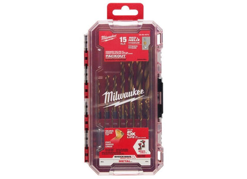 Milwaukee Shockwave Titanium drill bit kit front view highlighting durable bits