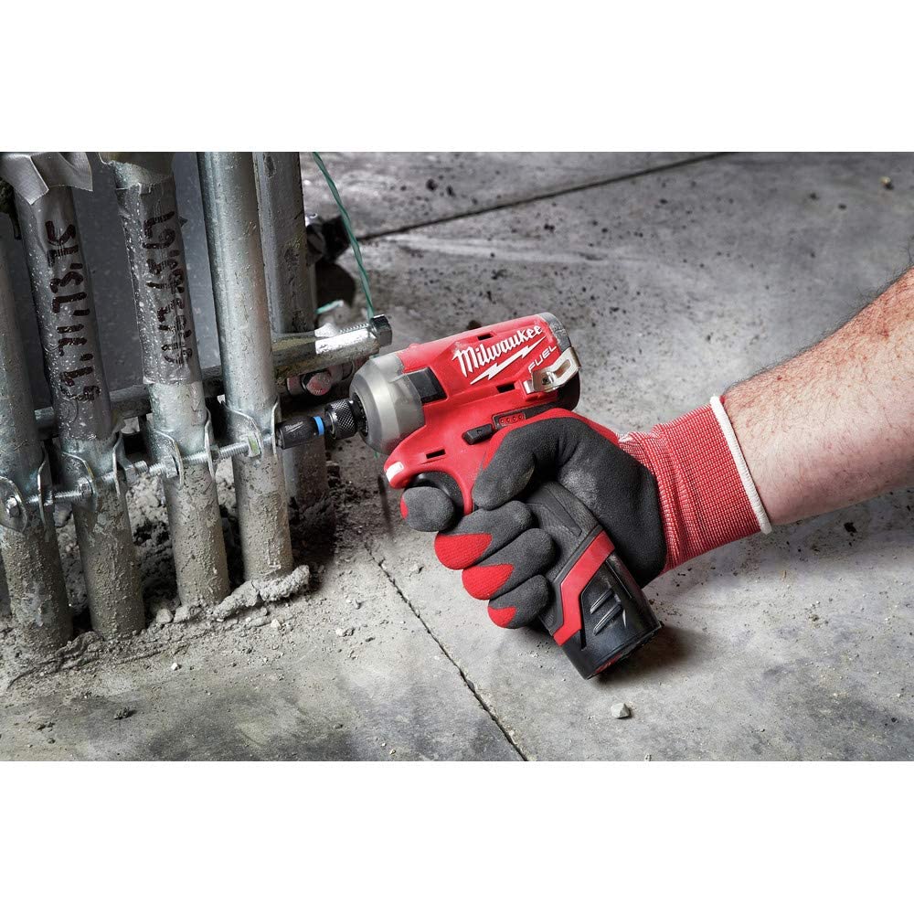 Milwaukee Surge brushless motor label indicating efficient, long-lasting performance.