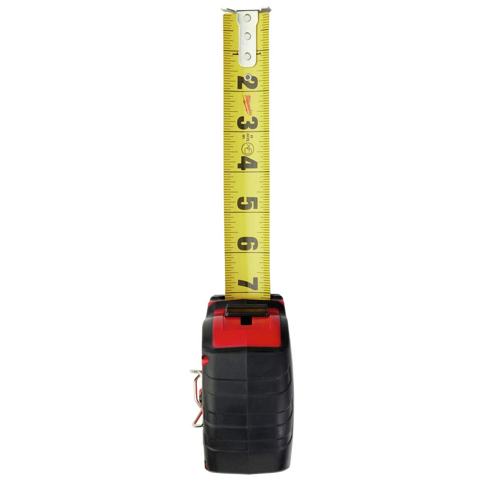 Milwaukee Tape Measure Wide rugged case supports daily on-site use.