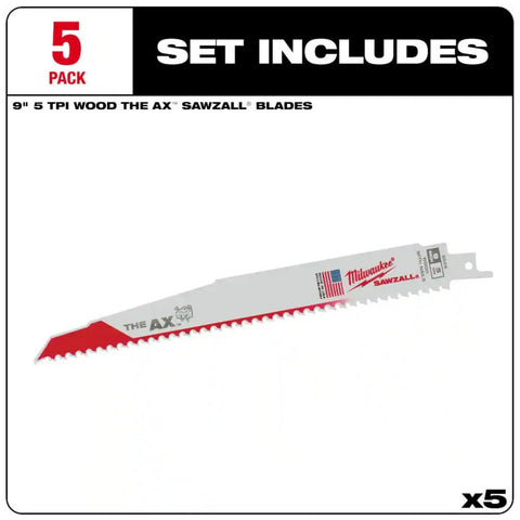 Milwaukee The Ax 9-inch blade with bi-metal construction resists shattering.