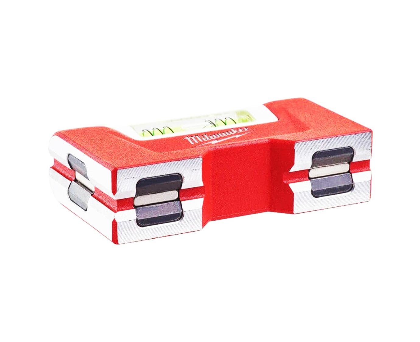 Milwaukee Torpedo Compact Spirit Level 3in amplified magnets for secure attachment.