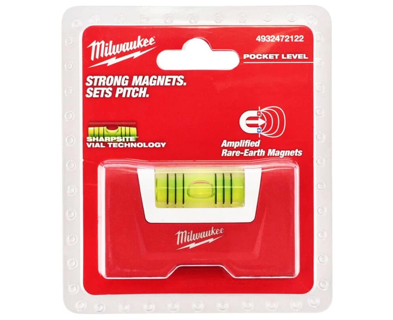 Milwaukee Torpedo Compact Spirit Level 3in Sharpsite readability for quick readings.