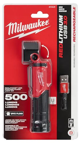 USB recharge port keeps Milwaukee light powered without disposable batteries.