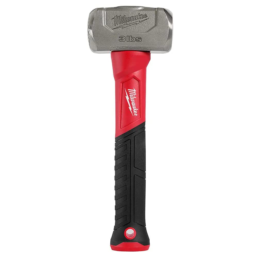 Milwaukees 3lb drilling hammer with milled face for extra grip on chisels