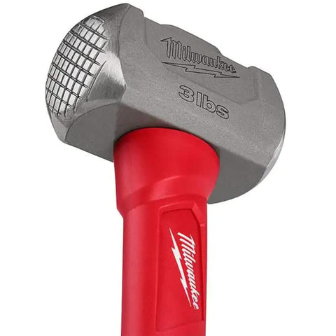 Milwaukees 3lb drilling hammer features overmold handle for comfort and secure grip