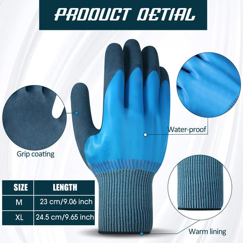 Mimorou double-coated latex gloves close-up showing liquid resistance.