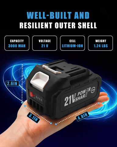 MIMYTH 21V battery on charging dock ready for next task