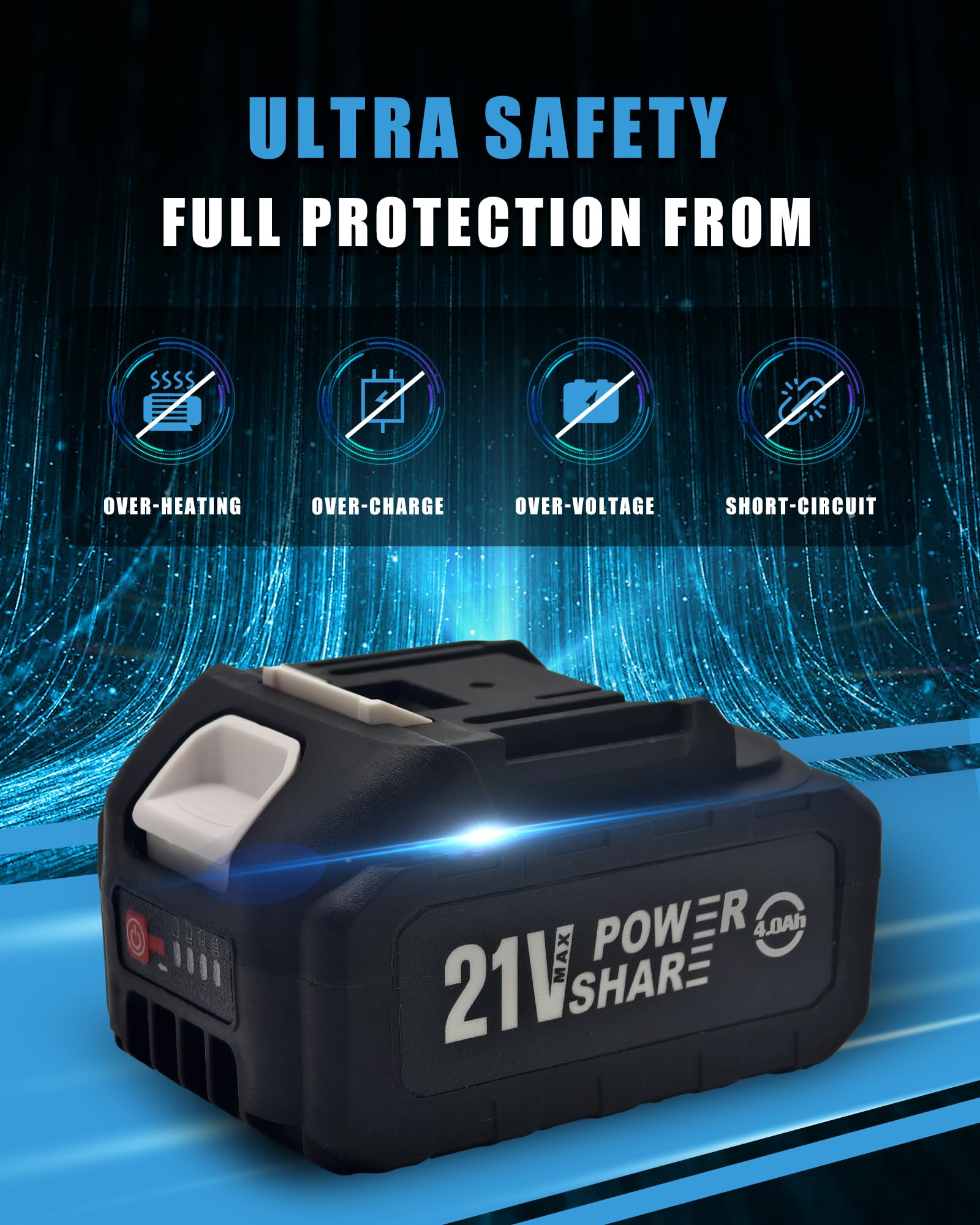 MIMYTH 21V battery held in hand for size check