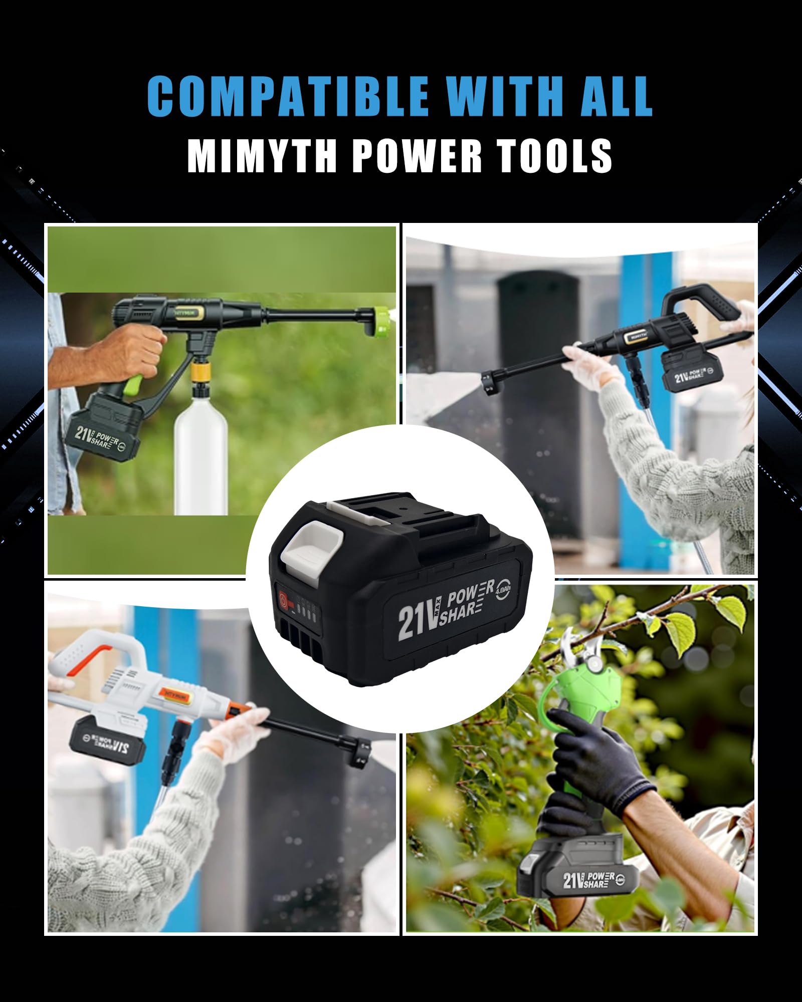 MIMYTH battery packaging with safety and compatibility details