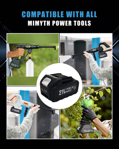 MIMYTH battery packaging with safety and compatibility details