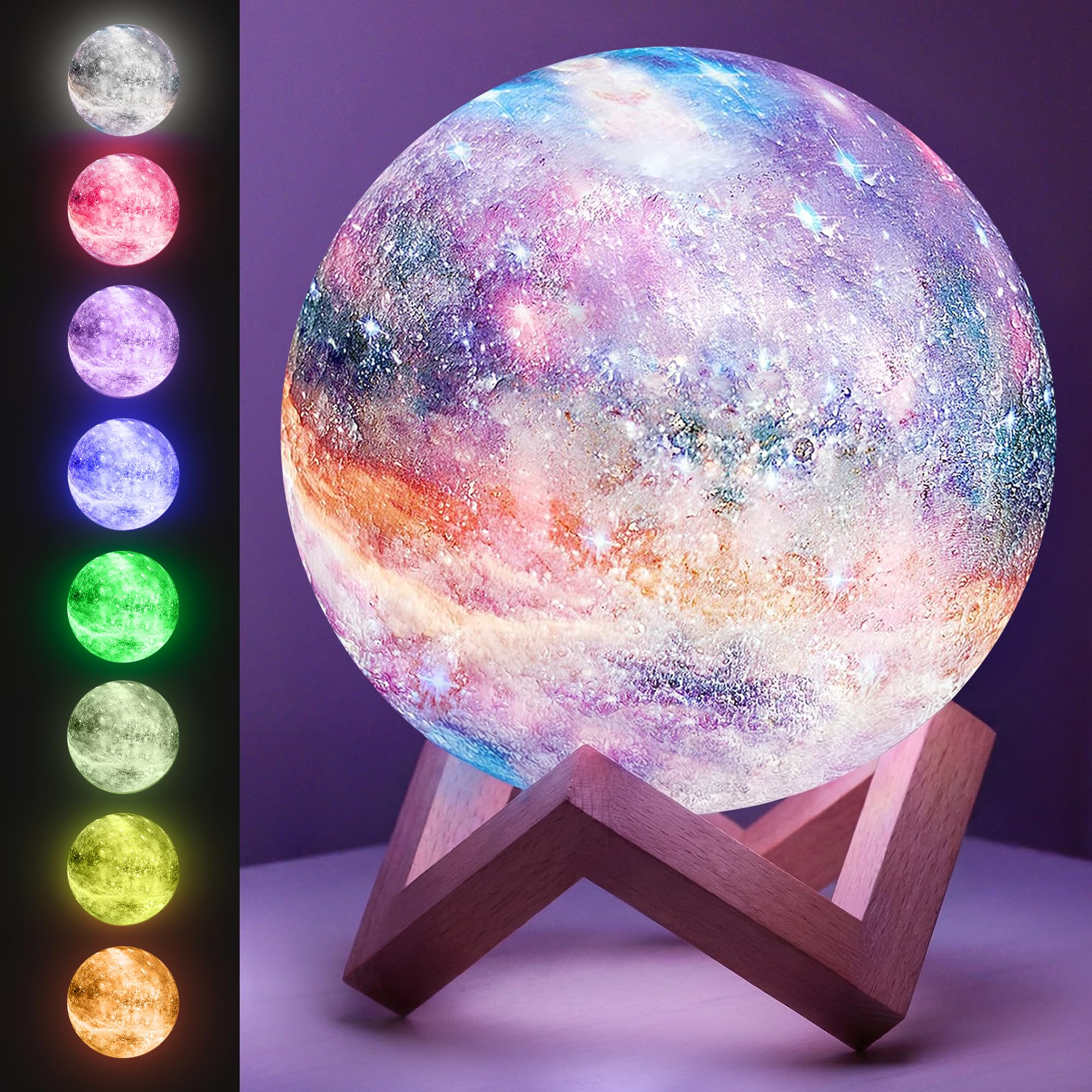 Mind-Glowing Galaxy Moon Lamp lights teen rooms with celestial charm