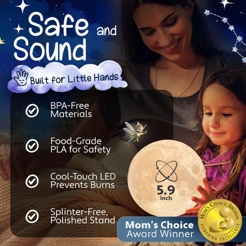 Mind-Glowing Moon Lamp offers four dynamic modes for gentle transitions.
