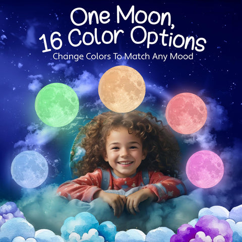 Mind-Glowing Moon Lamp ideal for kids' bedroom decor and peaceful night ambiance.
