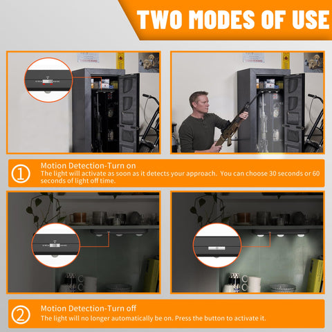 Mind&Action motion-activated gun safe light detects door opening