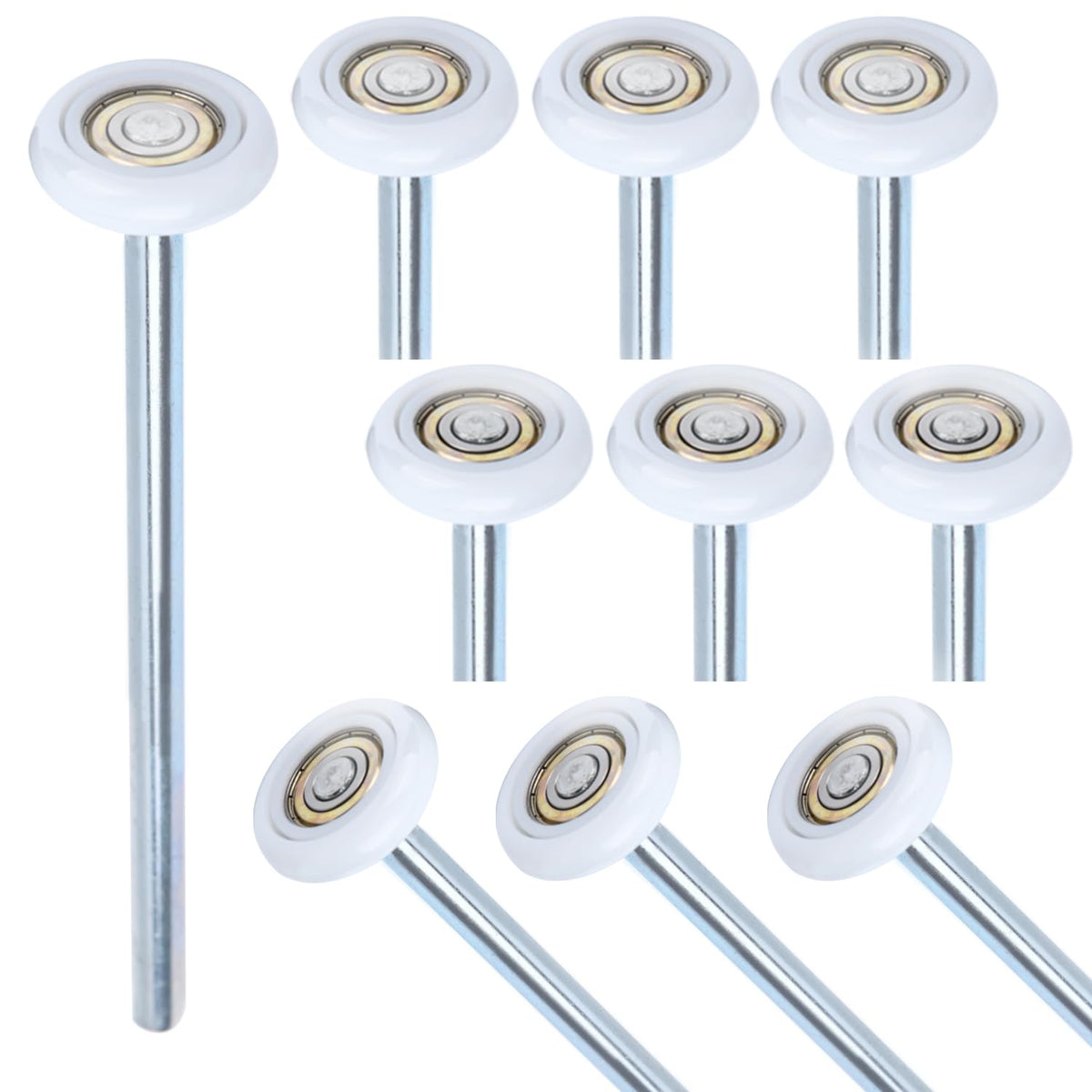 Mindoub nylon garage door roller with 9-inch stem and 2-inch wheel for smooth motion.