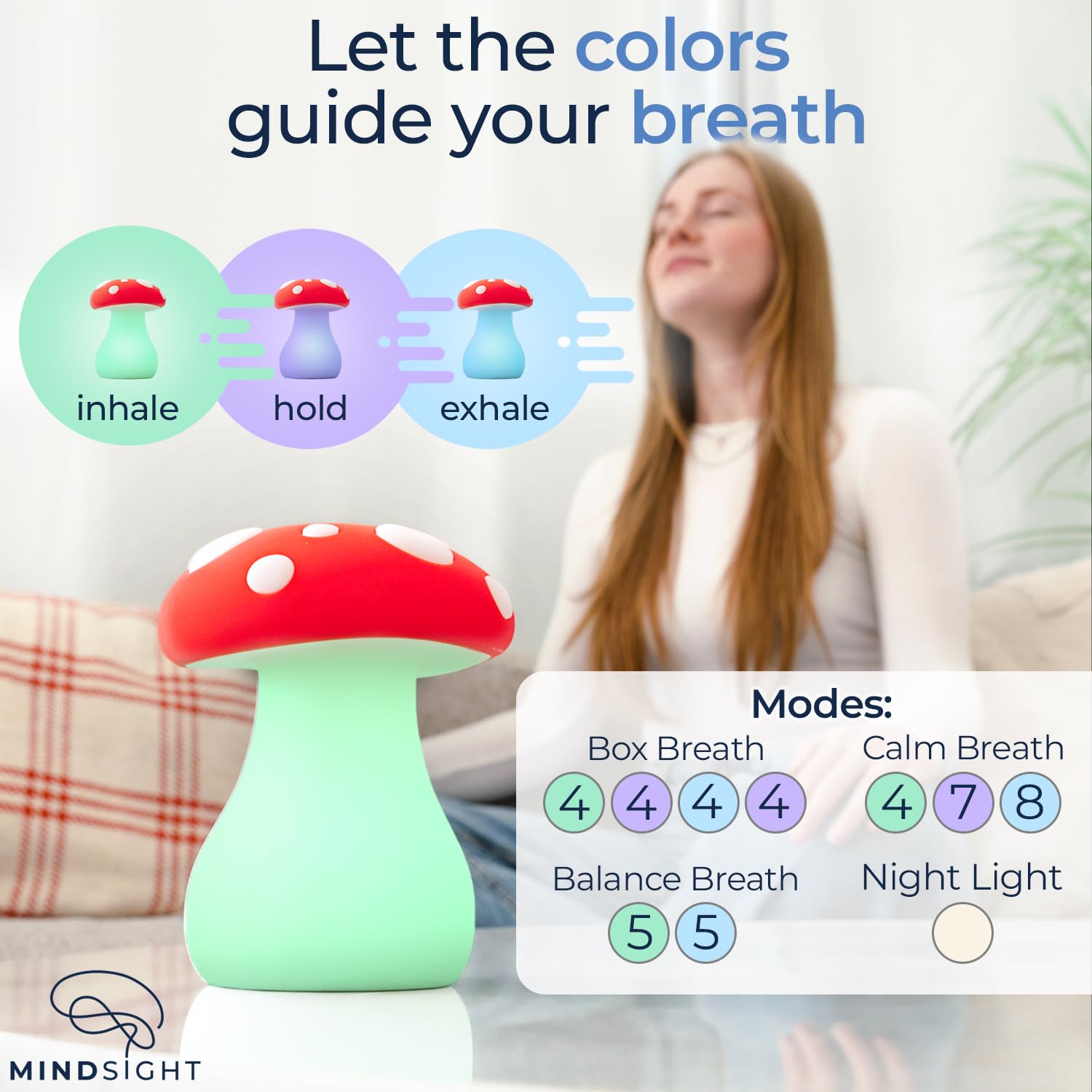 Mindsight Mindful Mushroom ambient glow lighting for cozy evenings and relaxation
